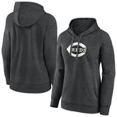 Cincinnati Reds Women's Monochrome Pullover Hoodie Charcoal
