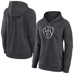 Milwaukee Brewers Women's Monochrome Pullover Hoodie Charcoal