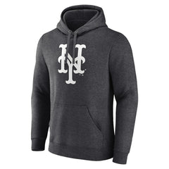 New York Mets Monochrome Pullover Hoodie Charcoal