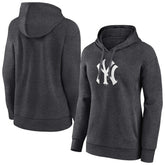 New York Yankees Women's Monochrome Pullover Hoodie Charcoal