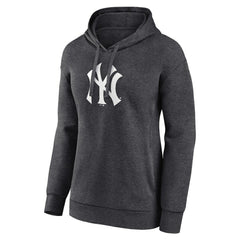 New York Yankees Women's Monochrome Pullover Hoodie Charcoal