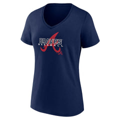 Atlanta Braves Women's Stellar V-Neck T-Shirt Navy