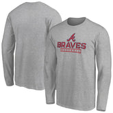 Atlanta Braves Evanston Stencil Long Sleeve T-Shirt Gray