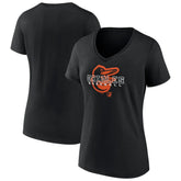 Baltimore Orioles Women's Stellar V-Neck T-Shirt Black