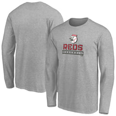 Cincinnati Reds Evanston Stencil Long Sleeve T-Shirt Gray