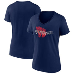 Cleveland Guardians Women's Stellar V-Neck T-Shirt Navy