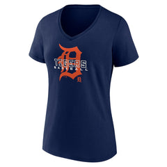 Detroit Tigers Women's Stellar V-Neck T-Shirt Navy