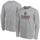 Detroit Tigers Evanston Stencil Long Sleeve T-Shirt Gray