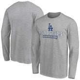 Los Angeles Dodgers Evanston Stencil Long Sleeve T-Shirt Gray