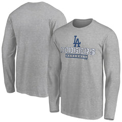Los Angeles Dodgers Evanston Stencil Long Sleeve T-Shirt Gray