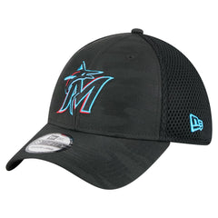 Miami Marlins Subtle Camo 39THIRTY Flex Hat Black