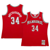 Giannis Antetokounmpo Milwaukee Bucks 2014/15 Hardwood Classics Swingman Jersey - Red for sale