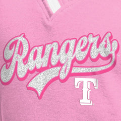 Texas Rangers Girls Youth Mommy & Me Raglan V-Neck T-Shirt Pink