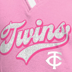 Minnesota Twins Girls Youth Mommy & Me Raglan V-Neck T-Shirt Pink