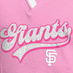 San Francisco Giants Girls Youth Mommy & Me Raglan V-Neck T-Shirt Pink