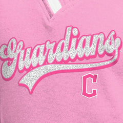 Cleveland Guardians Girls Youth Mommy & Me Raglan V-Neck T-Shirt Pink