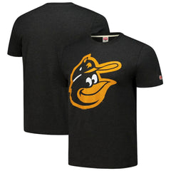 Baltimore Orioles Homage Cooperstown Collection Hand-Drawn Logo Tri-Blend T-Shirt Black