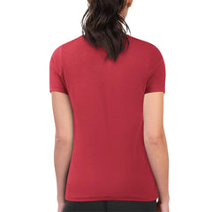 Los Angeles Angels G-III 4Her by Carl Banks Women's Super-Slim Fit Lightweight Flowers Graphic T-Shirt Red