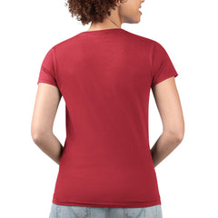 Los Angeles Angels G-III 4Her by Carl Banks Women's Super-Slim Fit Lightweight Flowers Graphic V-Neck T-Shirt Red