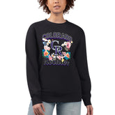 Colorado Rockies G-III 4Her by Carl Banks Women's Flowers Graphic Pullover Sweatshirt Black