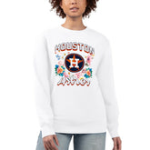 Houston Astros G-III 4Her by Carl Banks Women's Flowers Graphic Pullover Sweatshirt White