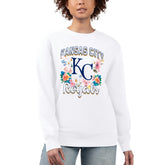 Kansas City Royals G-III 4Her by Carl Banks Women's Flowers Graphic Pullover Sweatshirt White