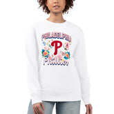 Philadelphia Phillies G-III 4Her by Carl Banks Women's Flowers Graphic Pullover Sweatshirt White