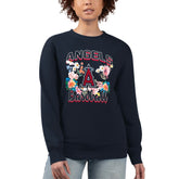 Los Angeles Angels G-III 4Her by Carl Banks Women's Flowers Graphic Pullover Sweatshirt Navy