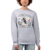 Chicago White Sox G-III 4Her by Carl Banks Women's Flowers Graphic Pullover Sweatshirt Heather Gray