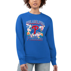 Philadelphia Phillies G-III 4Her by Carl Banks Women's Flowers Graphic Pullover Sweatshirt Royal