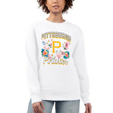 Pittsburgh Pirates G-III 4Her by Carl Banks Women's Flowers Graphic Pullover Sweatshirt White