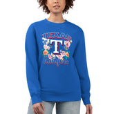 Texas Rangers G-III 4Her by Carl Banks Women's Flowers Graphic Pullover Sweatshirt Royal