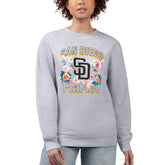 San Diego Padres G-III 4Her by Carl Banks Women's Flowers Graphic Pullover Sweatshirt Heather Gray