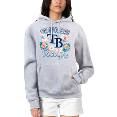Tampa Bay Rays G-III 4Her by Carl Banks Women's Flowers Graphic Pullover Hoodie Heather Gray