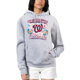 Washington Nationals G-III 4Her by Carl Banks Women's Flowers Graphic Pullover Hoodie Heather Gray