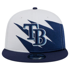 Tampa Bay Rays Jagged 9FIFTY Snapback Hat Navy/White