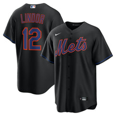 Francisco Lindor New York Mets Alternate Replica Jersey Black