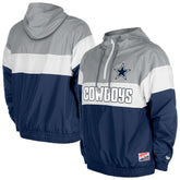 Dallas Cowboys New Era Pullover Quarter-Zip Hoodie Jacket - Navy on sale