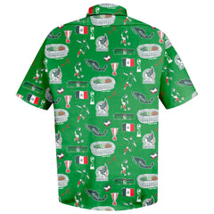 Mexico National Team Vive La Fete Impressions Artwork Button-Down Shirt for sale - Green