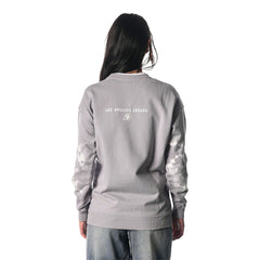 Los Angeles Lakers The Wild Collective Women's Bleached Tie-Dye Pullover Sweatshirt - Heather Gray sale