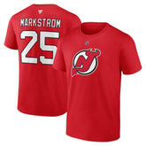 Jacob Markstrom New Jersey Devils Fanatics Authentic Stack Name & Number T-Shirt - Red T-shirts