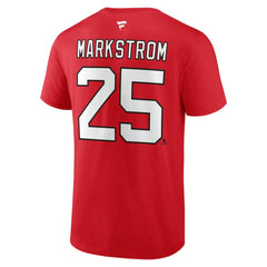 Jacob Markstrom New Jersey Devils Fanatics Authentic Stack Name & Number T-Shirt - Red T-shirts