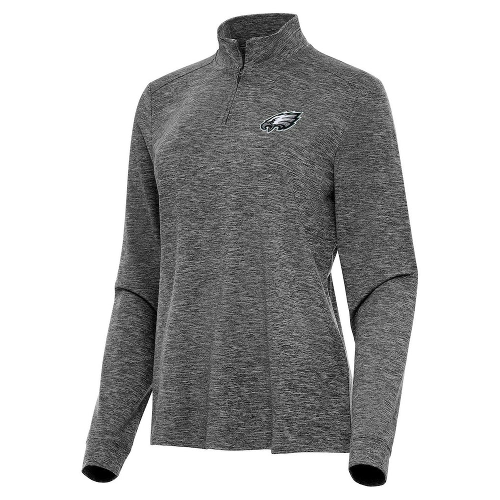 Philadelphia Eagles Antigua Women's Mentor Quarter-Zip Jacket - Heather Black sale