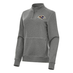 Baltimore Ravens Antigua Women's Crush Quarter-Zip Jacket - Heather Black for sale