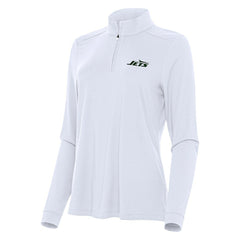 New York Jets Antigua Women's Intent Quarter-Zip Sweatshirt - White cheap
