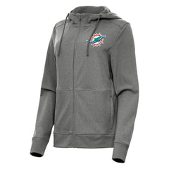 Miami Dolphins Antigua Women's Seeker Full-Zip Hoodie Jacket - Heather Charcoal online