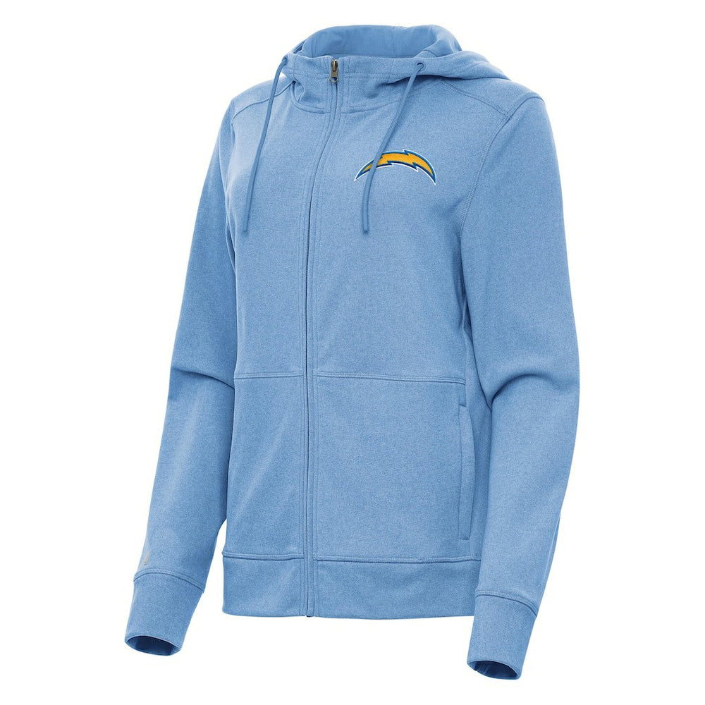 Los Angeles Chargers Antigua Women's Seeker Full-Zip Hoodie Jacket - Heather Powder Blue outlet