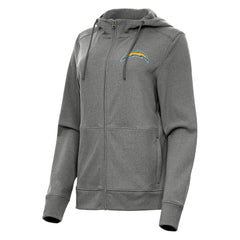 Los Angeles Chargers Antigua Women's Seeker Full-Zip Hoodie Jacket - Heather Charcoal discount