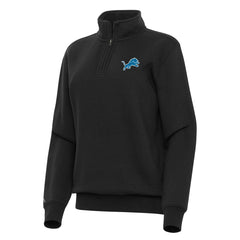 Detroit Lions Antigua Women's Victory Quarter-Zip Top - Black sale