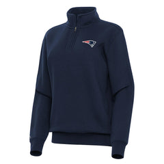 New England Patriots Antigua Women's Victory Quarter-Zip Top - Navy discount